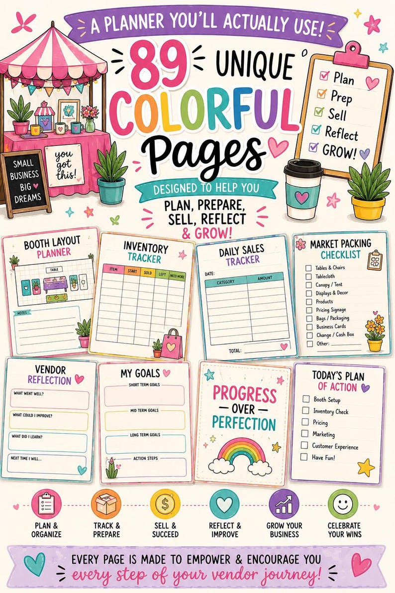 Vendor Market Planner Bundle | Craft Fair, Pop-Up Shop, Small Business (PDF Download)